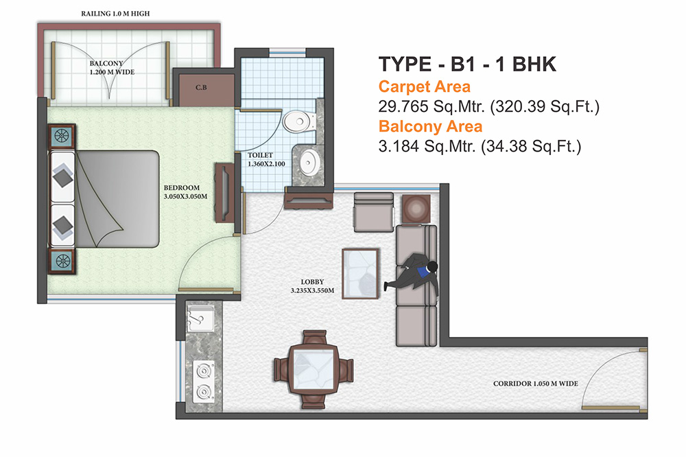 1BHK Flat For Sale in Auric City Sector 82, Greater Faridabad